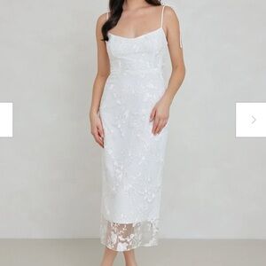 Park & Fifth White Lace Midi Dress